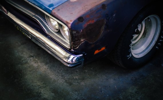 close shot of vehicle headlight