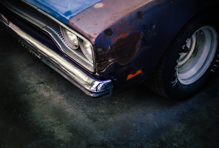 close shot of vehicle headlight