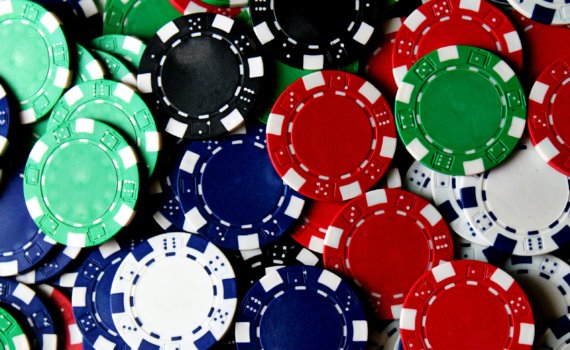 scattered poker chips