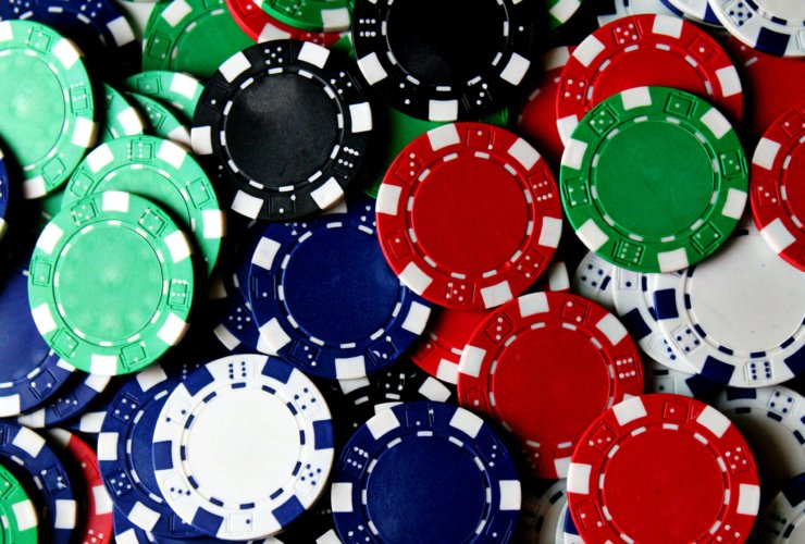 scattered poker chips