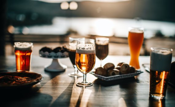 wine glasses on gray surface