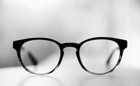 eyeglasses with black frames