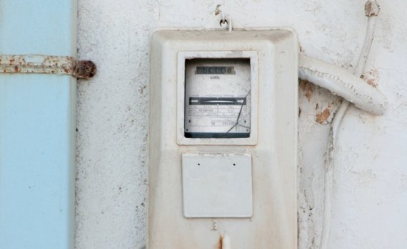 photo of white electric meter